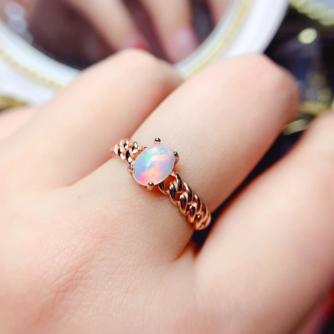 

Opal Ring Silver 925 Ring Engagement Rings for Women Luxury Gemstones Jewelry Gems New in Rings Wedding Adjustable Fine