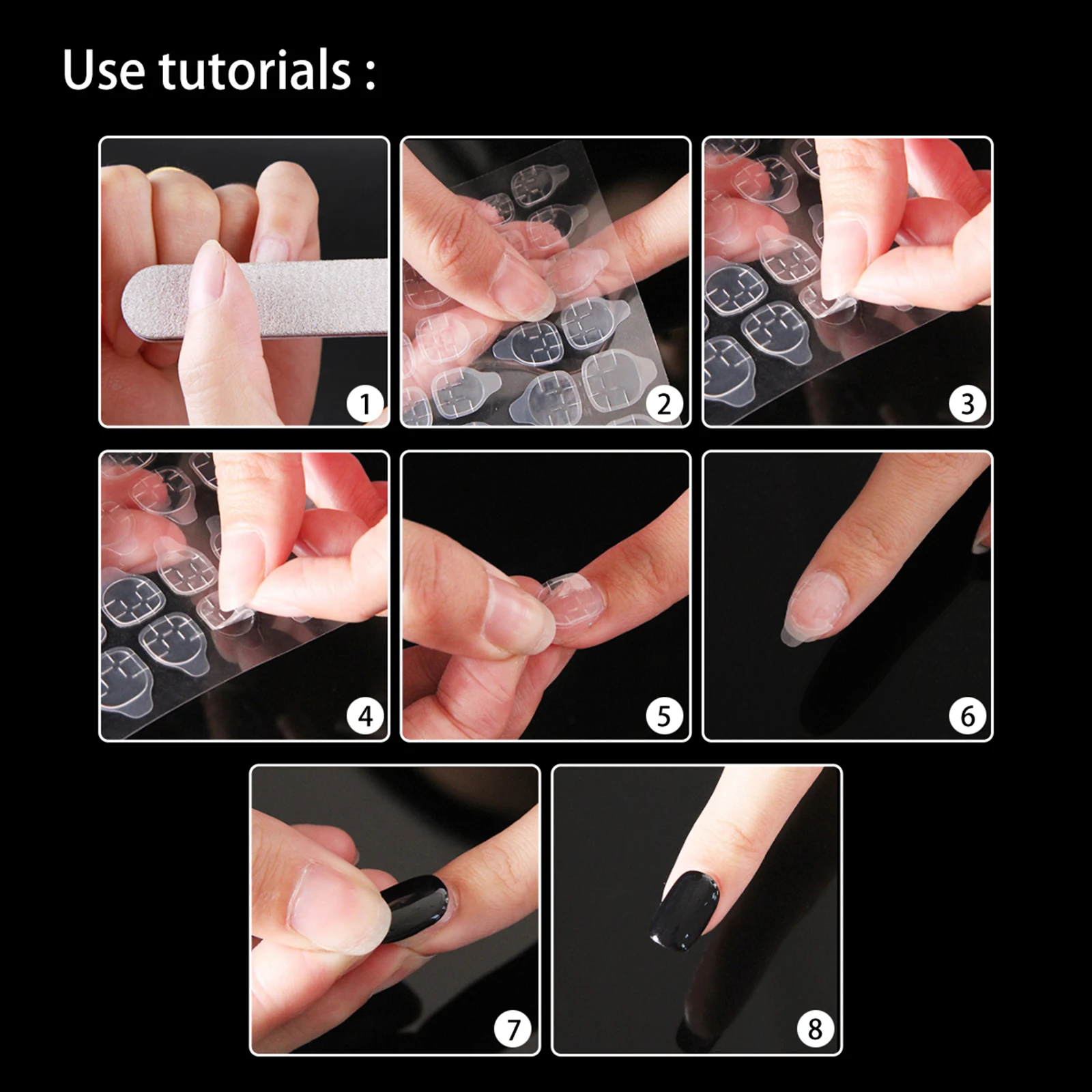 

50 Sheets Waterproof Nail Tabs Double Sided Adhesive Stickers for Press On Nails Reusable Nail Art Supplies