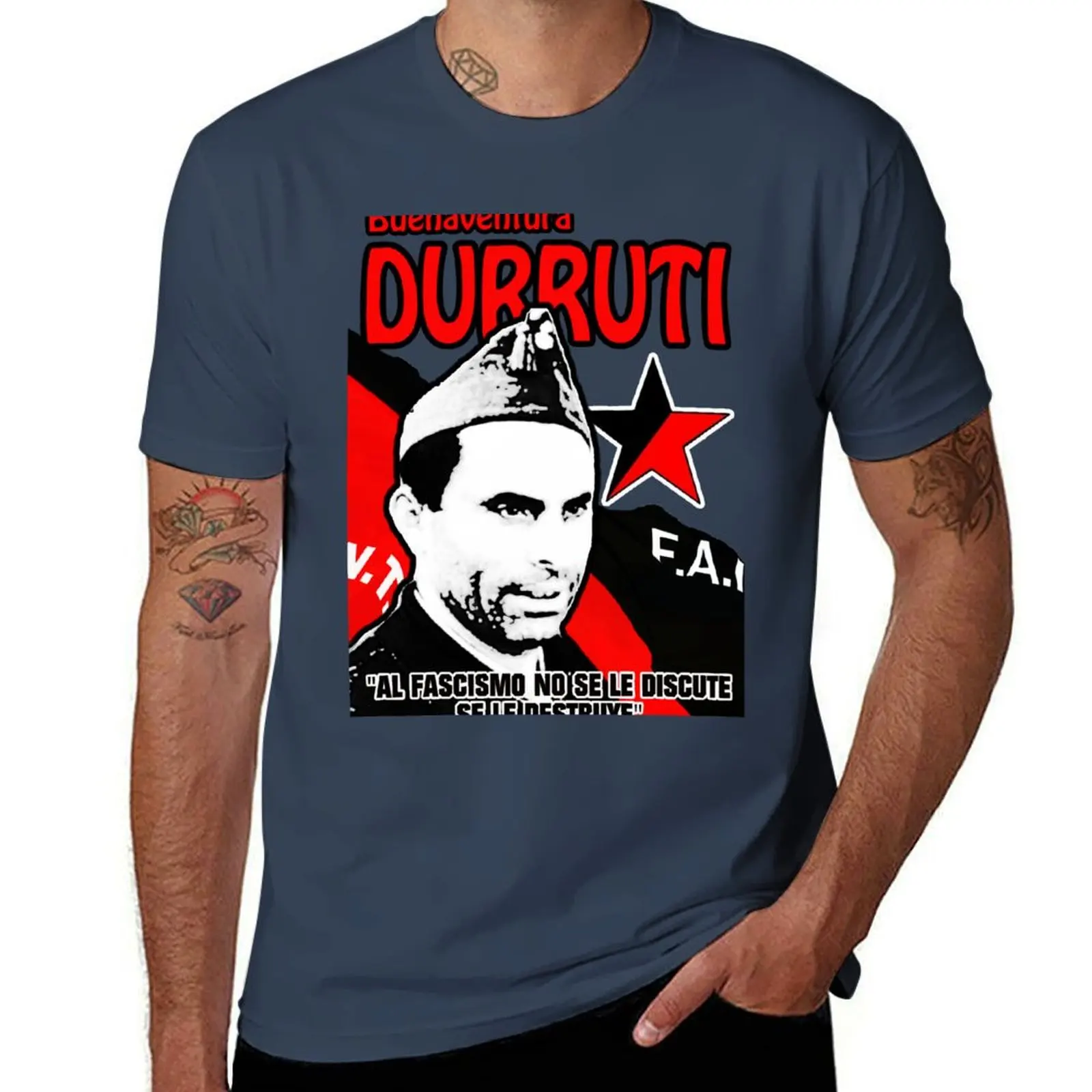 Camiseta DURRUTI CNT/FAI, camiseta para fiesta y festival