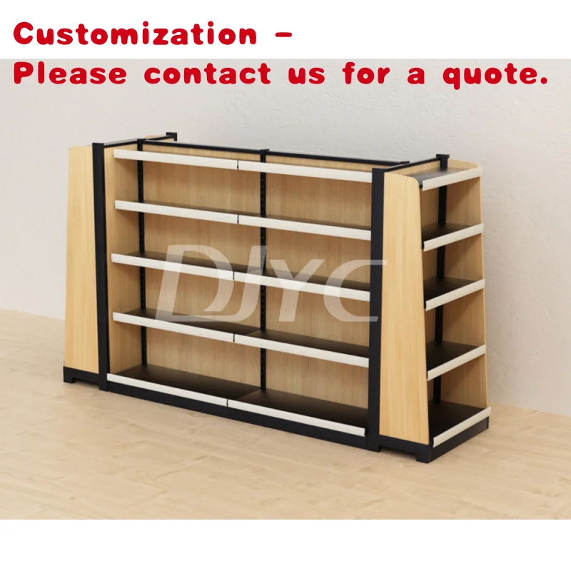 

custom.OEM/ODM Custom Wood and Steel Retail Store Supermarket Shelf Display Rack Gondola Standard Shelves