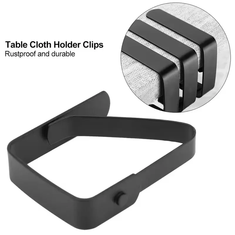 4pcs Tablecloth Clips Stainless Steel Anti-Slip Tablecloth Clamp Table Cloth Cover Fix Clips For Home Camping Party Wedding