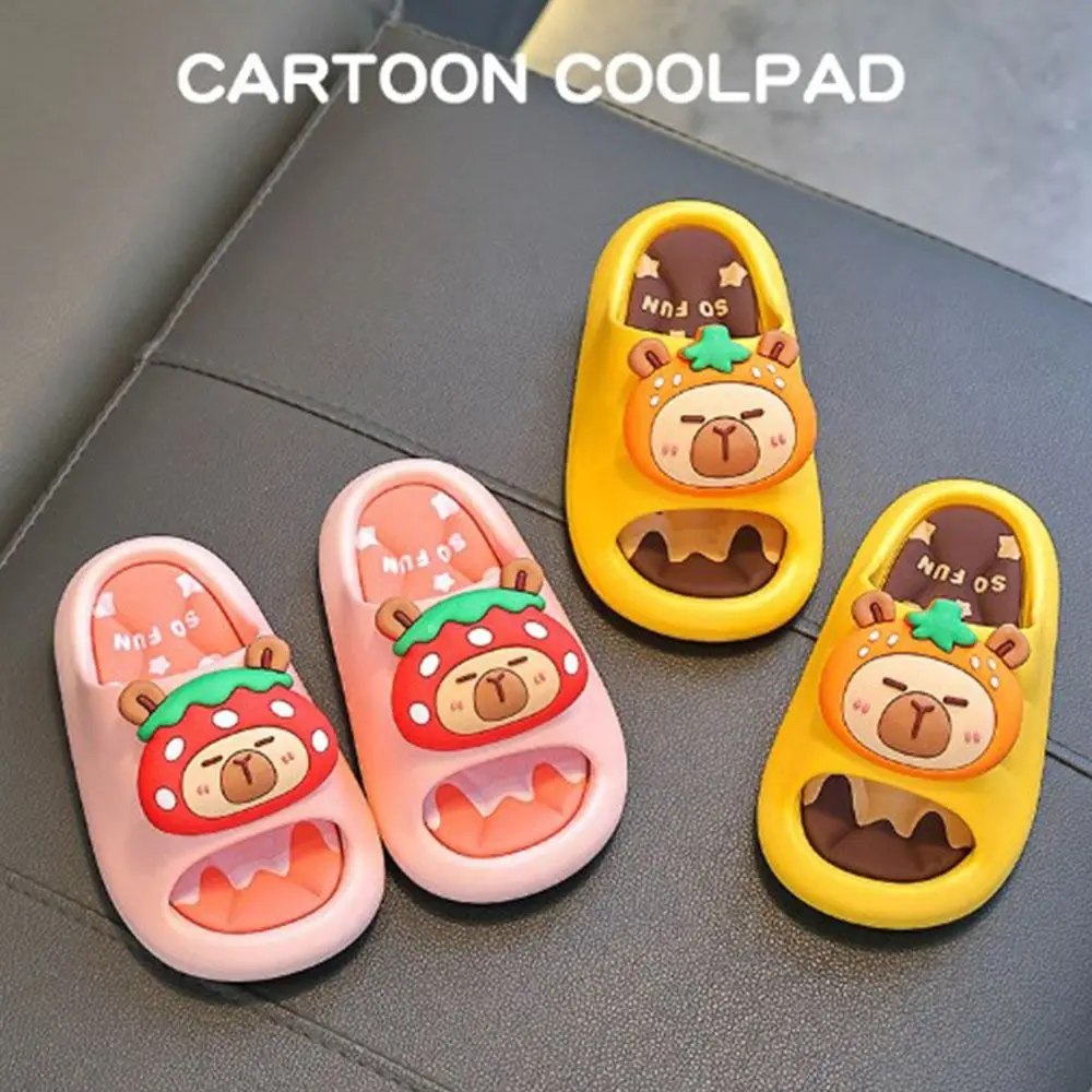 

Creative PVC Capybara Kids Slippers Anti-slip Platform Cartoon Animal Slippers Soft Comfortable Children House Shoes Boys