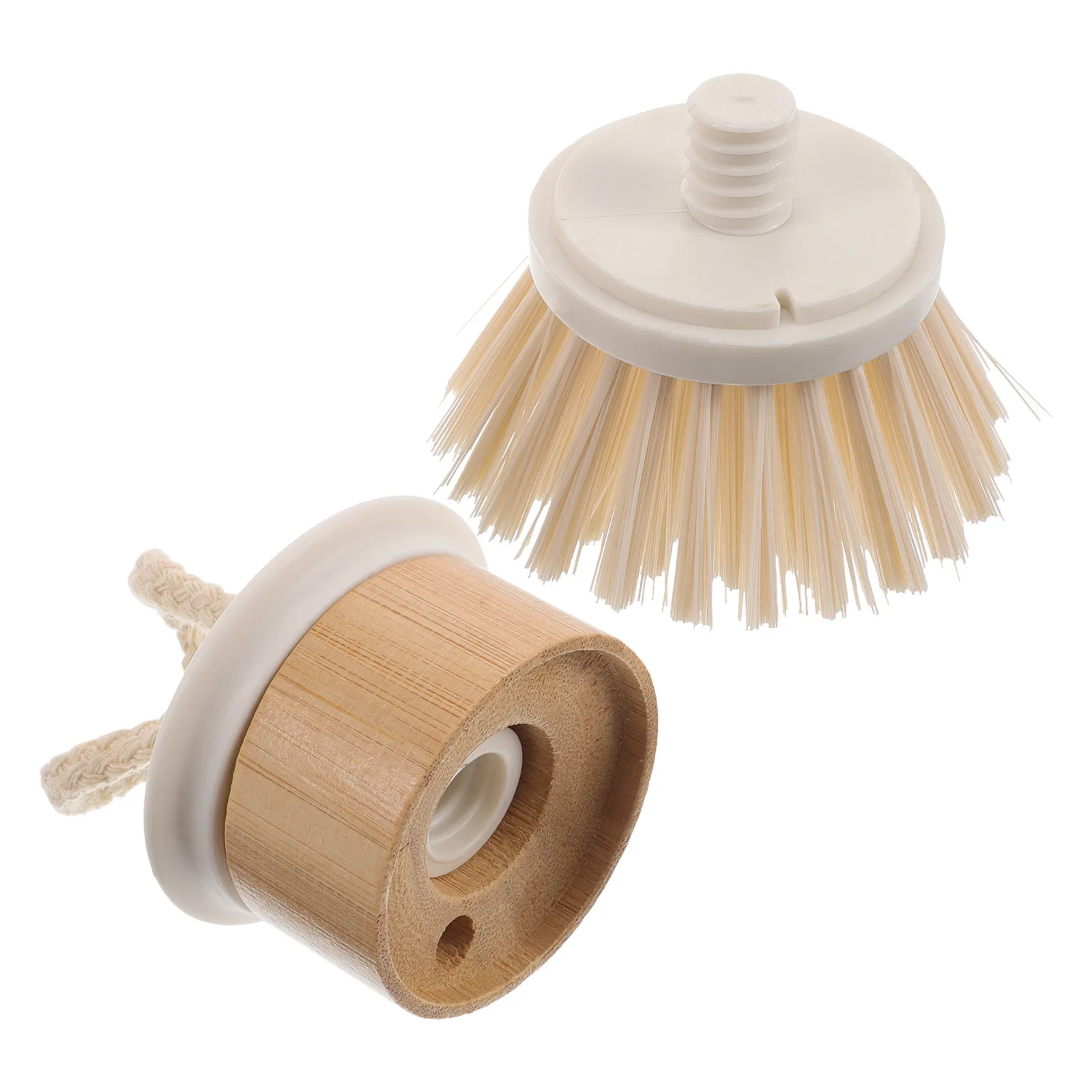 

Dish Brush Bamboo Wood Replacement Scrub Brush For Kitchen Cleaning Stain Removal Bristles Space Saving Hanging