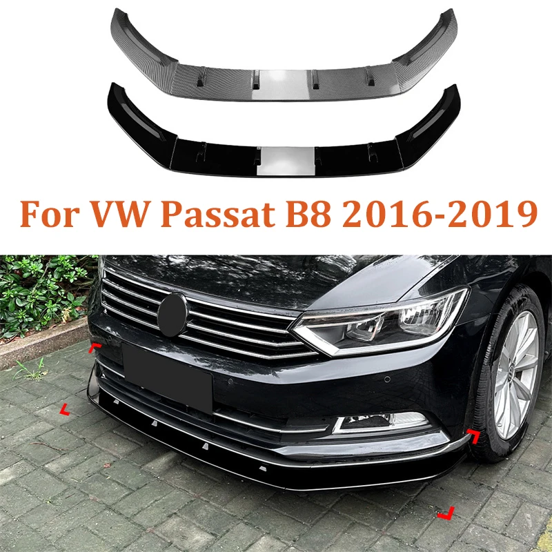 

For VW Passat B8 2016 - 2019 car Lower Front Bumper Chin Lip Body Kit Spoiler Splitter Canard Lip Splitter Deflector 2017 2018