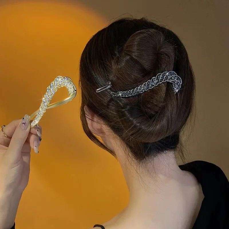 อุปกรณ์เสริมผม Rhinestone ผม Clasp Barrettes ไม่สม่ําเสมอผู้หญิงผมคลิปสาว Claw Headdress เกาหลีใหม่ Hairpin Волос 2024