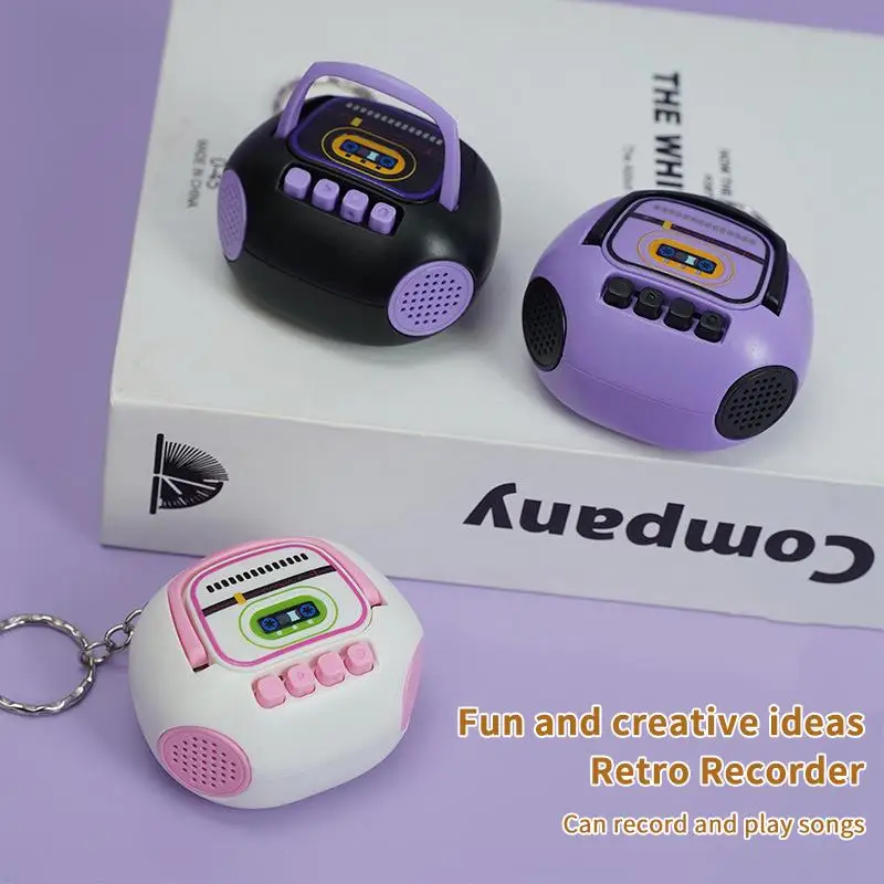 Mini Retro Recorder Keychain With Recording Playback Function For Bag Decoration Birthday Gifts For Kids Teens Friends