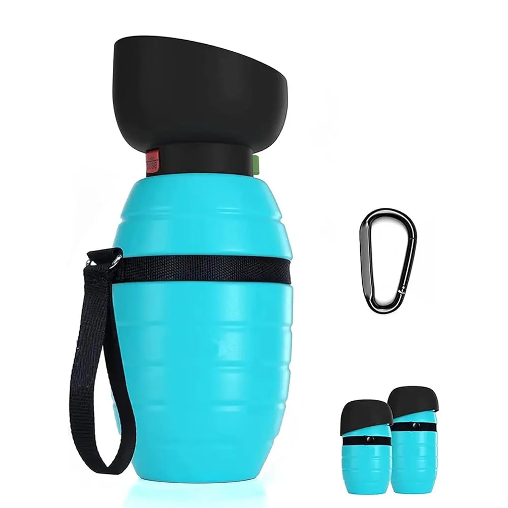 

Портативная бутылка для воды для собак (17/22 унции), складная дорожная бутылка для воды для собак 2-в-1, герметичный дозатор воды для собак, бутылка для воды для домашних животных