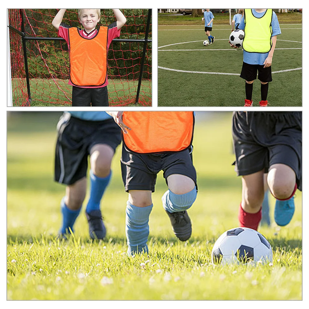 8 stks Polyester Voetbal Vesten Vesten Kinderen sneldrogend Mesh Voetbal Basketbal Hesjes Sport Jerseys Team Kostuum
