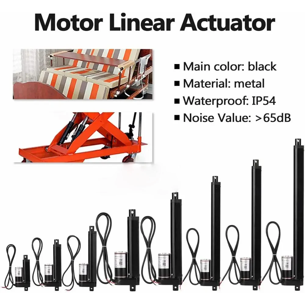 Imagem -04 - Atuador Linear 12v 50 mm 100 mm 150 mm 200 mm Curso Acionamento Linear Motor Elétrico Controlador de Motor Linear 100 200 300 500 700 1000n