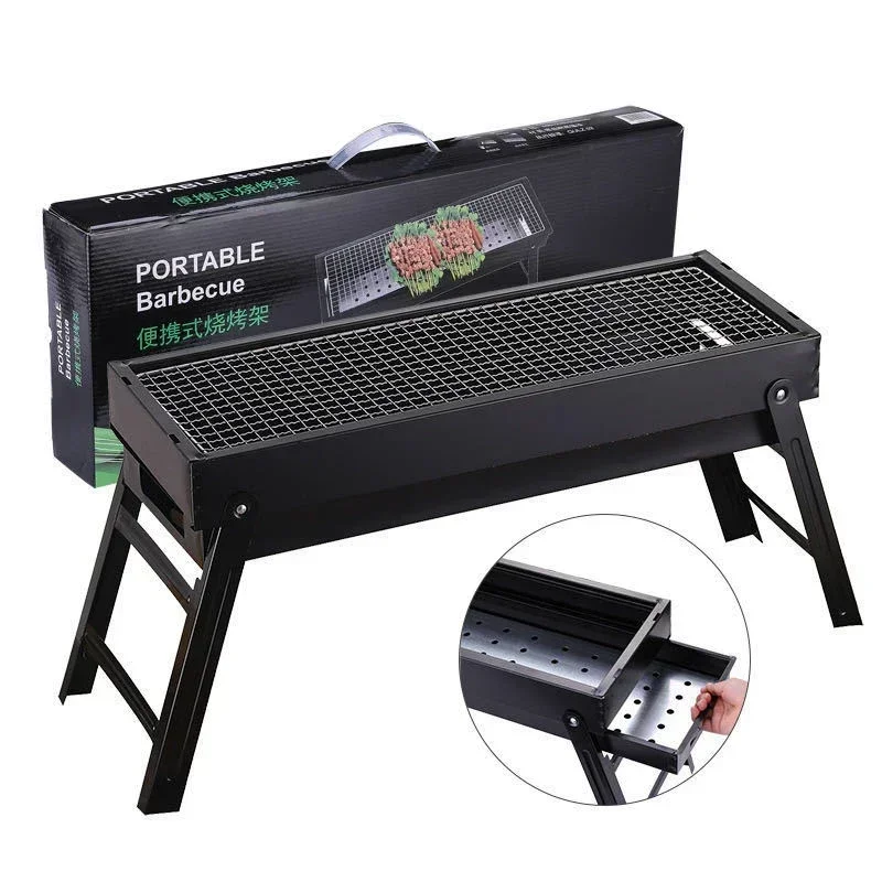 

New Large BBQ Barbecue Grill Folding Portable Charcoal Outdoor Camping Picnic Burner Foldable Charcoal Camping Barbecue Oven