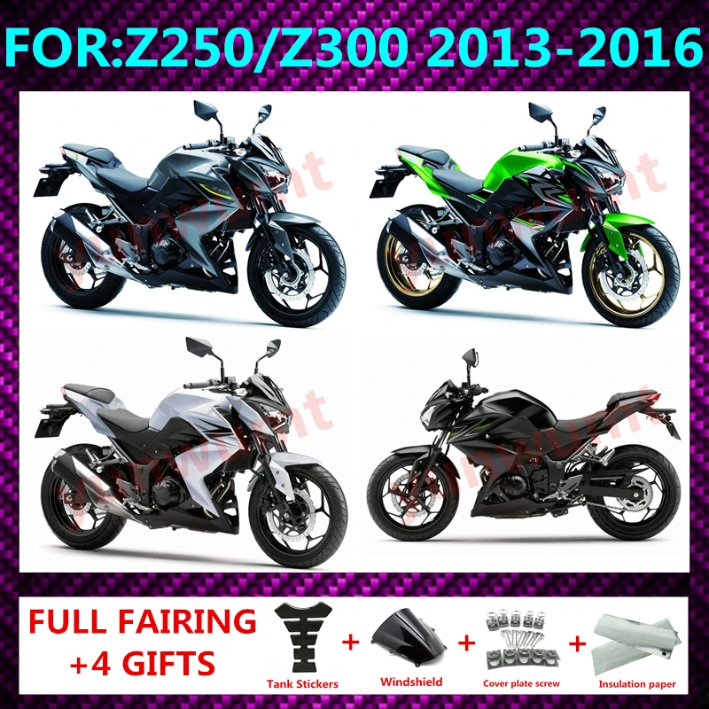 

Обтекатель из АБС-пластика Z300 Z250 2013 - 2018 Кузов для Kawasaki Z300r Z250R 15 Обтекатели кузова Z 250 300 Ninja 16 17 18 2016 2017 zxmt