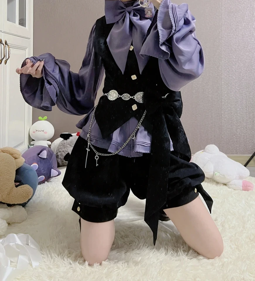 Ouji-ヴィンテージロリータベスト、ショートパンツ、プリンセス