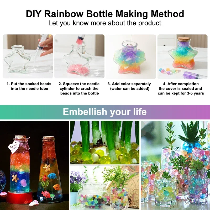 2000pcs/500*4 Pearls Crystal Soil Mud Grow Water Beads Hydrogel Magic Gel Jelly Balls Orbiz Growing In Water Balloon Water Ball