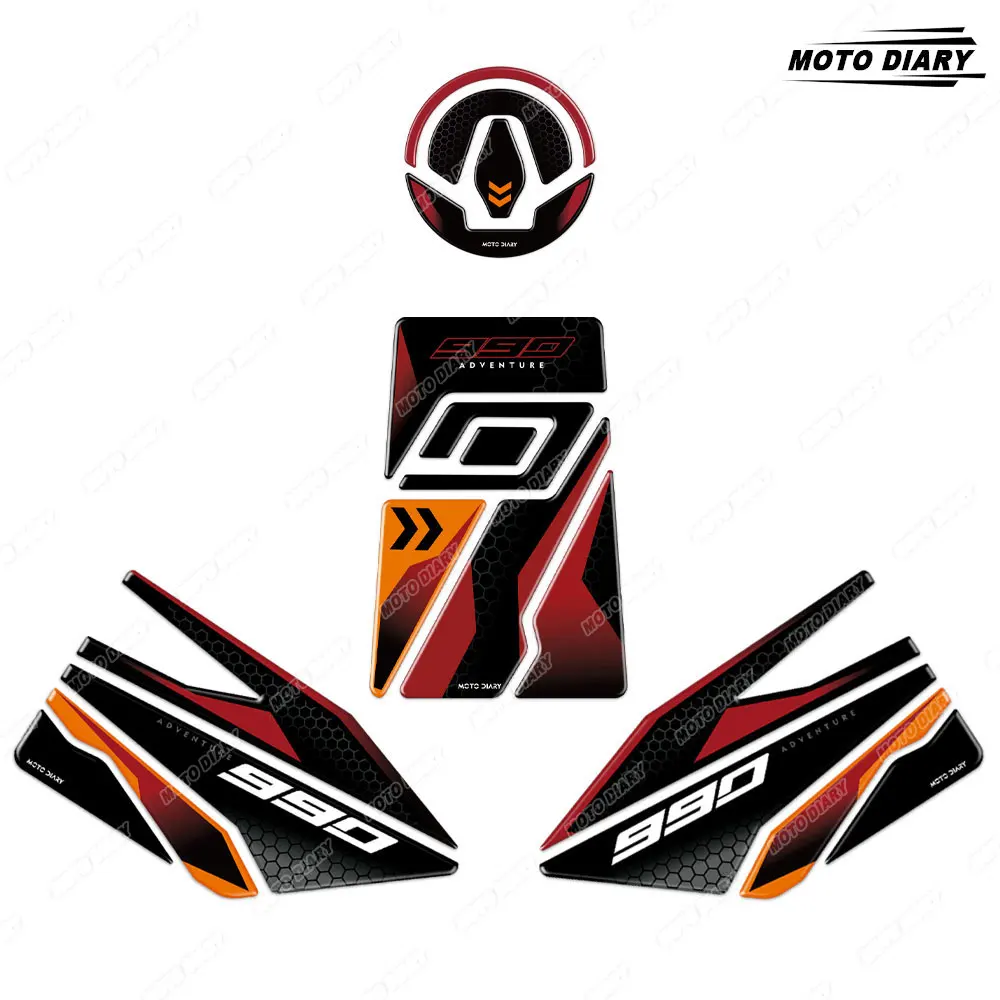Stiker bantalan tangki bahan bakar sepeda motor 3D stiker pelindung tangki tahan air untuk KTM 990 DUKE Duke990 2024