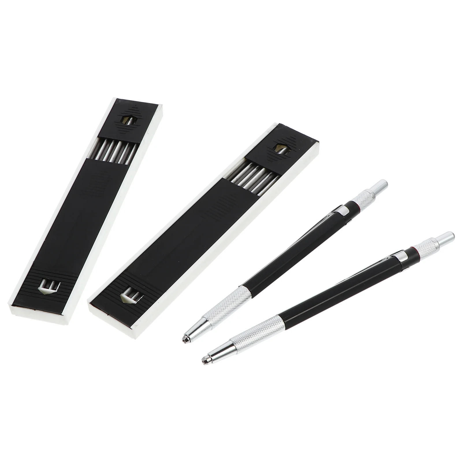 

2Sets Mechanical Pencil Carpenter Drawing Lead Pencil Strong Marking Pen for Steel Ceramic Glass Durable Non-Slip Grip