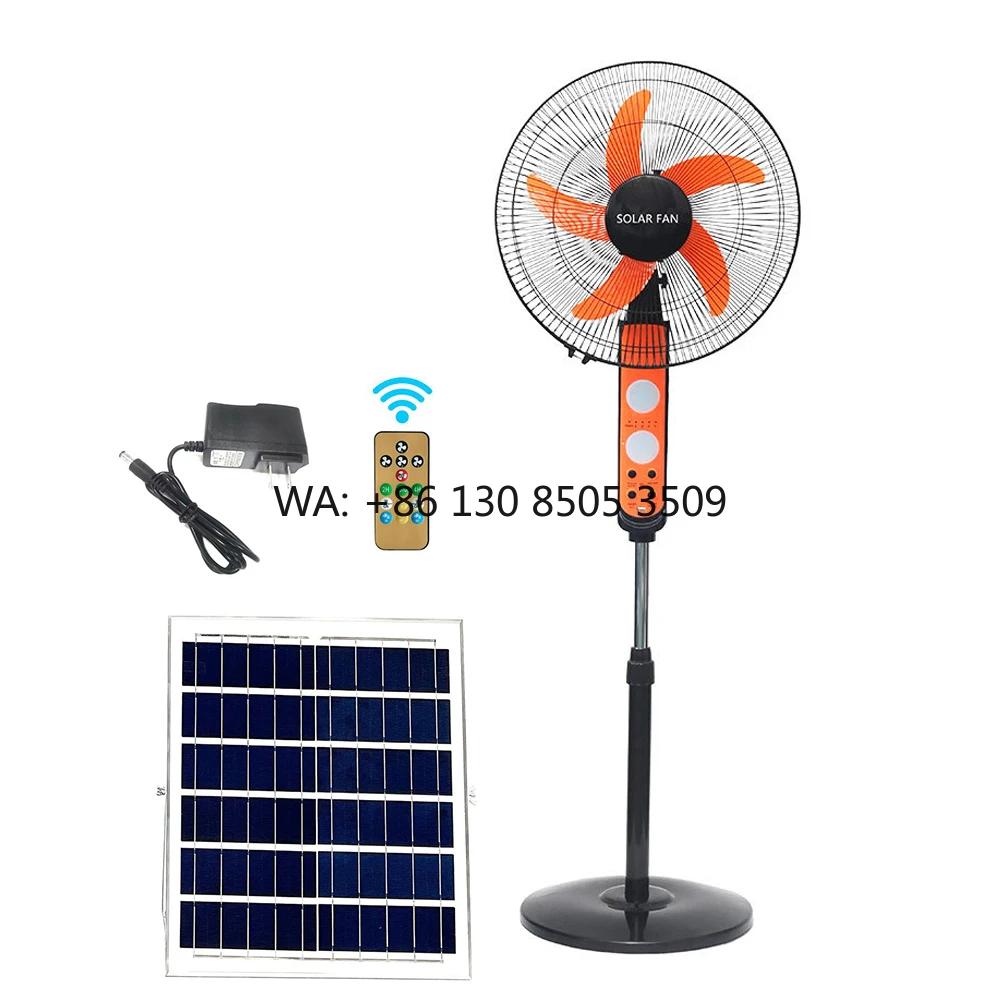 

16/18 Inch Electric Rechargeable Home Solar Standing Fan Solar Panel with Mosquito Repellent Lamp High Wind Speed Eco-Friendly