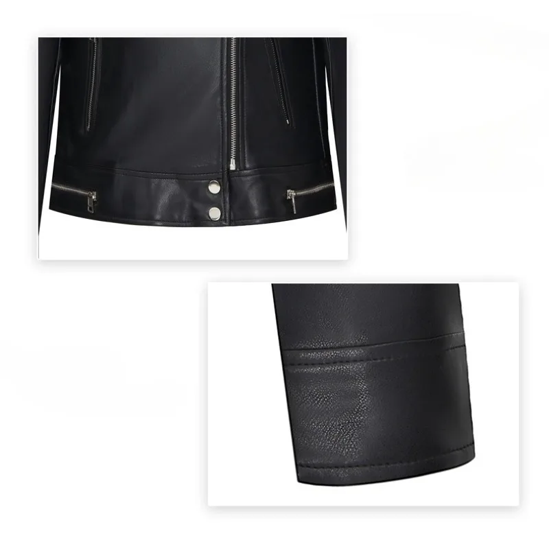 Nuove giacche in pelle da donna autunnali su misura transfrontaliere, cappotti in pelle con risvolto corto, tute da motociclista e giacche in pelle