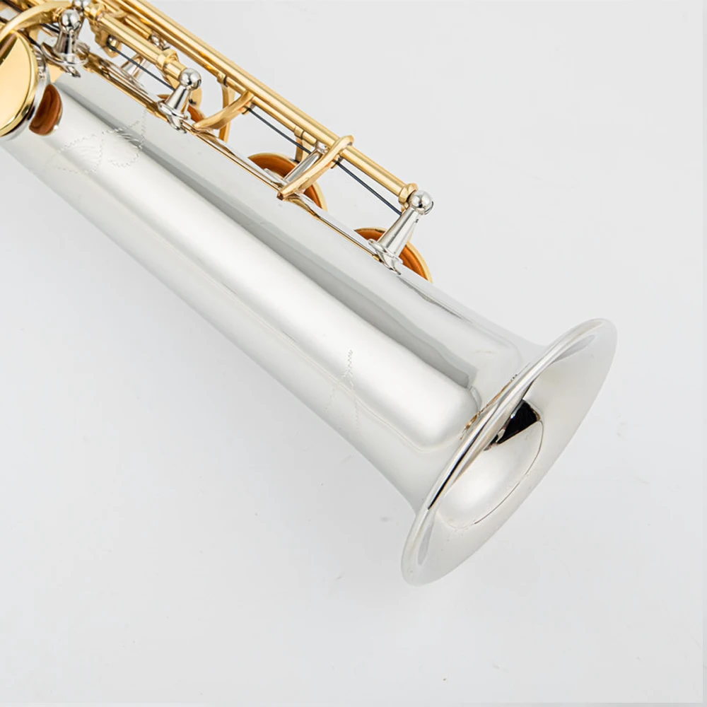 Japanese WO37 Soprano Saxophone One On One Tone Bb Professional Saxophone White Copper Gold Plated SAX Instrument