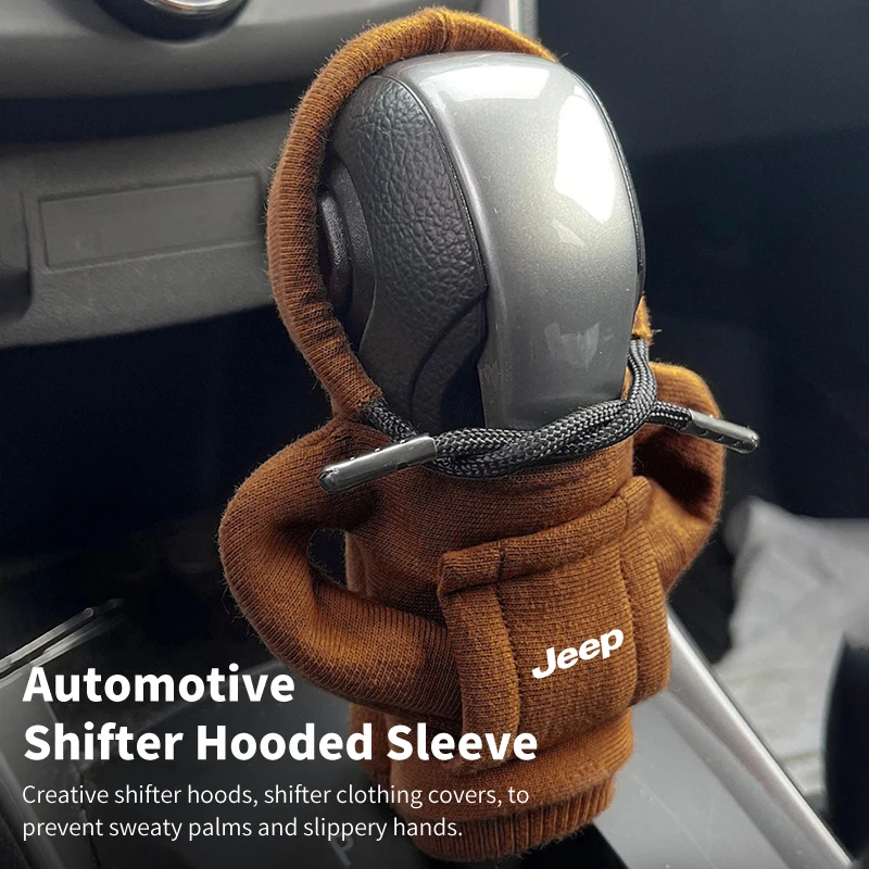 Car Gear Shift Sweatshirt Cover Shift Knob Hoodie Rod Protector For Jeep Renegade Compass Wrangler JK Cherokee Patriot Commander