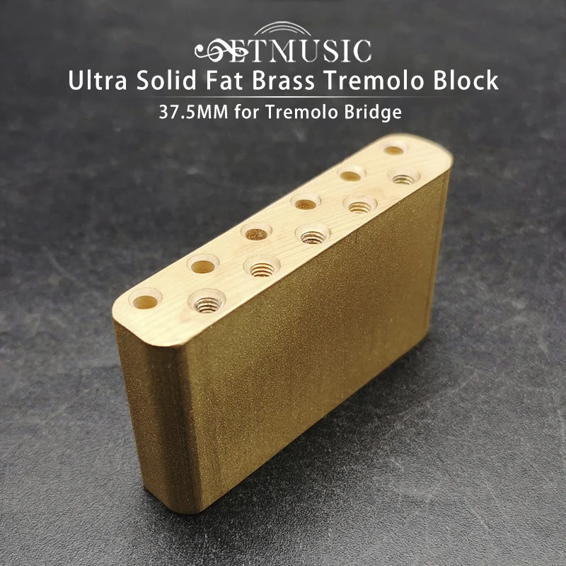 37.5MM Ultra Solid Fat 10.4MM Brass Tremolo Block for Tremolo Bridge of Electric Guitar 63x13.5x37.5MM Brass