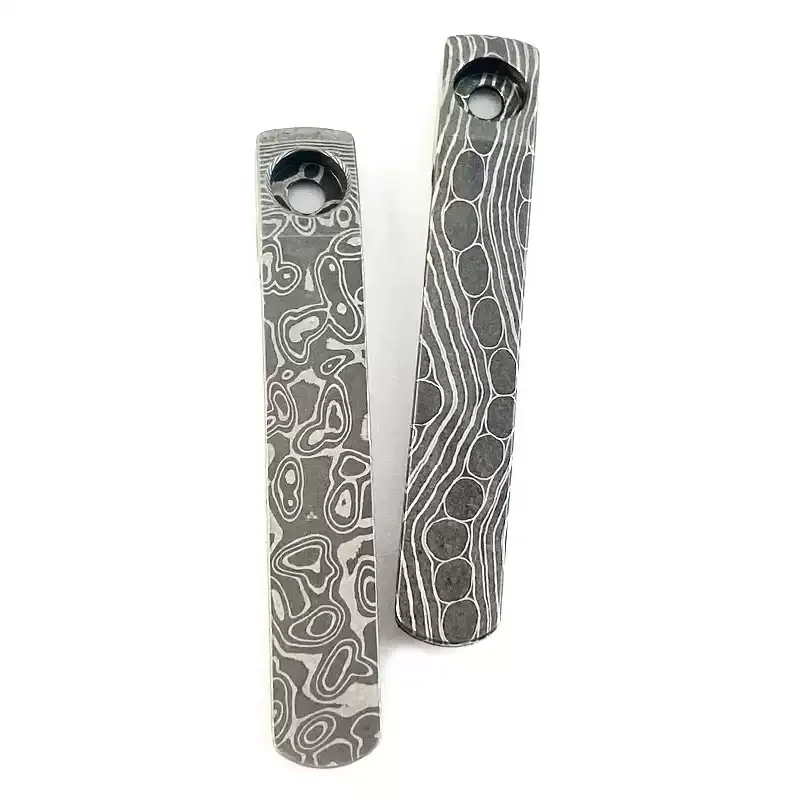 Damascus Steel One-Piece CNC Deep Carry Pocket Clip for Spyderco Para 3 Lightweight and Manix 2