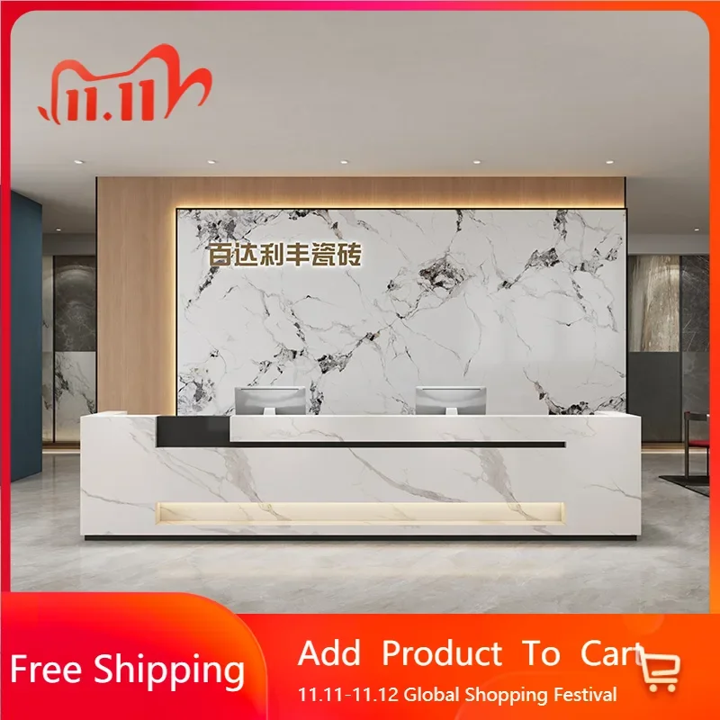 

Front Reception Desk Shop Counter Cash Register Reception Desks Computer Coffee Distillation GarageUniversal Salon Furniture