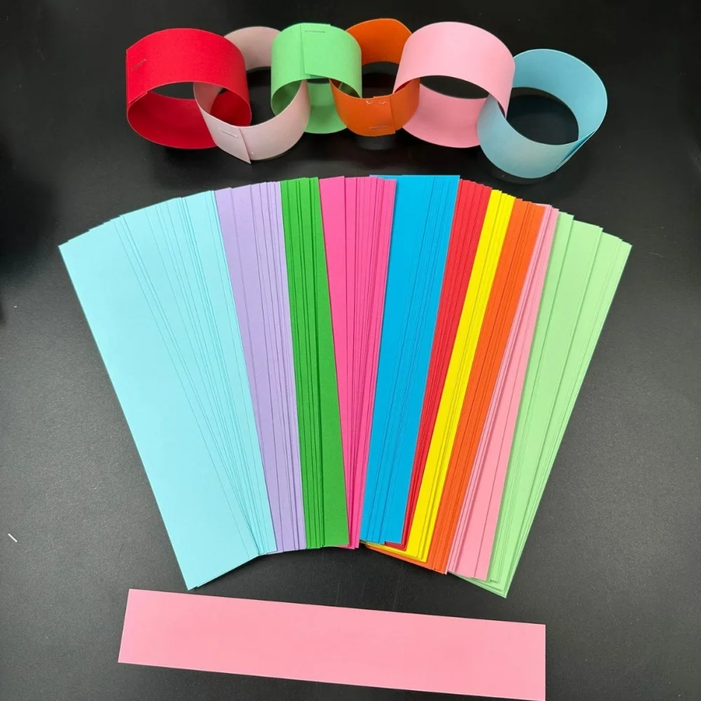 Hängende Partydekorationen Papierketten-Girlande Vorgeschnittene Papierstreifen für DIY-Bastelarbeiten aus Papier für Geburtstagsfeiern – Detail 12