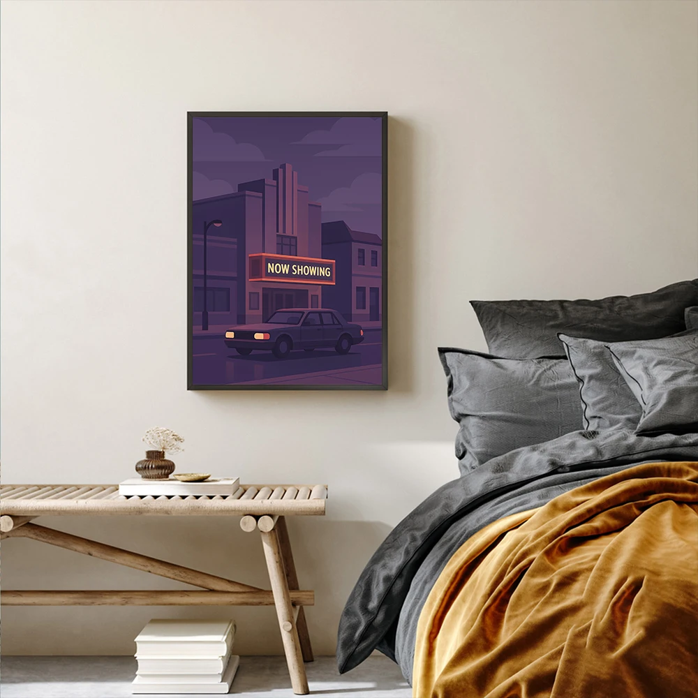 الحد الأدنى الرجعية المشهد الملصقات بكسل الفن سيتي سكيب يطبع حائط لوح رسم الفن صور غرفة المعيشة المنزلي ديكور حديث #5