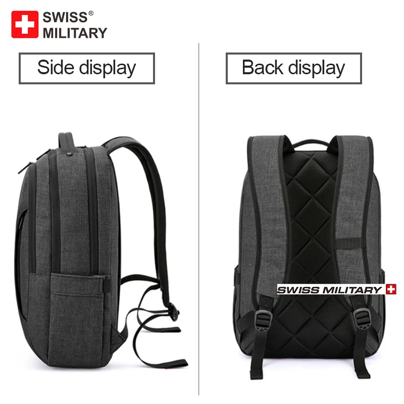 SWISS 15 inches Laptop Backpack Waterproof USB Charge Port School Mochilas Multifunctional Rucksack  Mochila Hiking Travel Bag