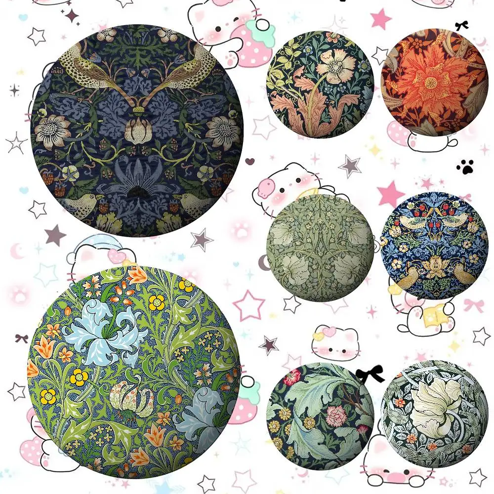 W-William Morris Art Badges Anstecknadeln aus Weißblech, runde Brosche für Umhängetaschen-Accessoires, Souvenirgeschenke