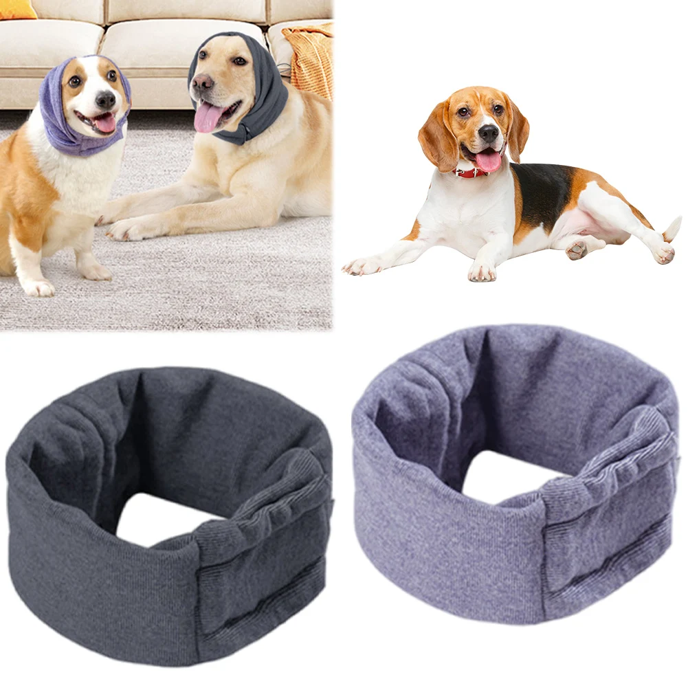 Dog Ear Protectors Noise-Proof Washable Calming Hood Elastic Pet Ear Cover Warm Headband for Comfort Anxiety Relief and Calming