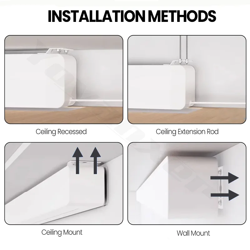 شاشة عرض كهربائية عائمة مثبتة على الحائط 72-150 بوصة PetStar White AI شاشات ذكية بمحرك لجهاز العرض العادي 8K ثلاثية الأبعاد #6