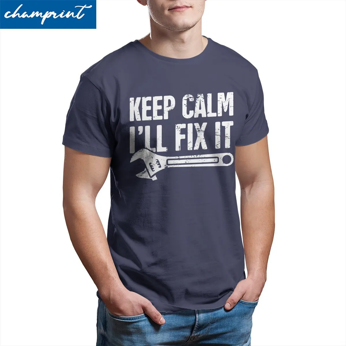 Keep Calm I'll Fix It Mechanic T Shirts Men 100% Cotton Awesome T-Shirt Round Collar  Tee Shirt Short Sleeve Clothes Summer