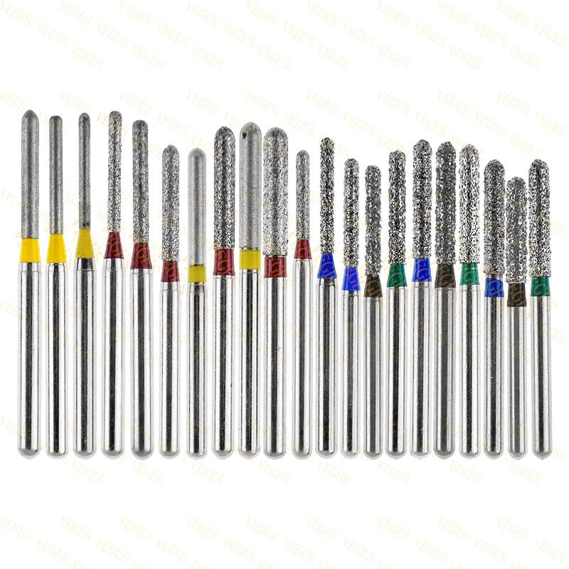 SR Type 10pcs Dental Strawberries Diamond Burs Drill FG 1.6mm Dentist Polishing Grinding Teeth Tools For High Speed Handpieces