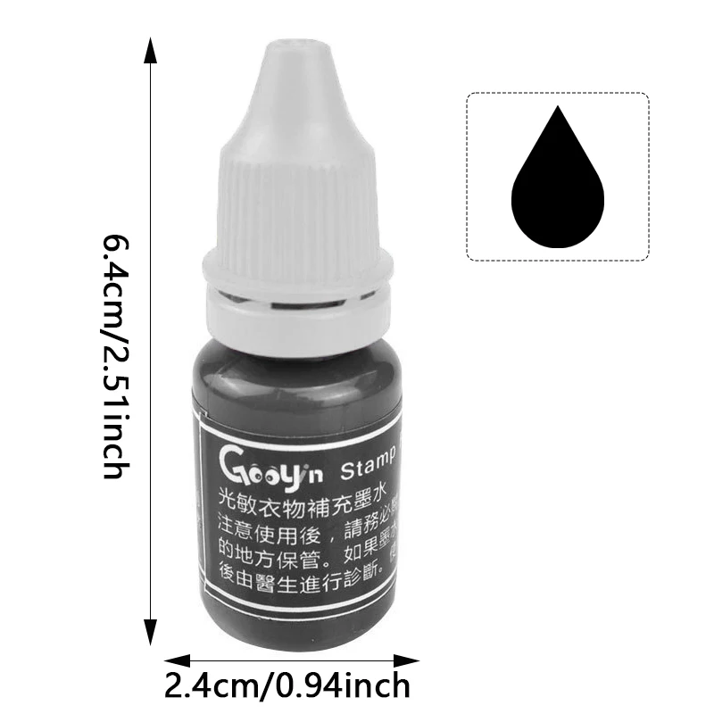 Atrament do ubrań dla dzieci, 10 ml wodoodporny i trwały, nie blaknący, atrament do tekstyliów, mała butelka, czarny czerwony niebieski tusz.