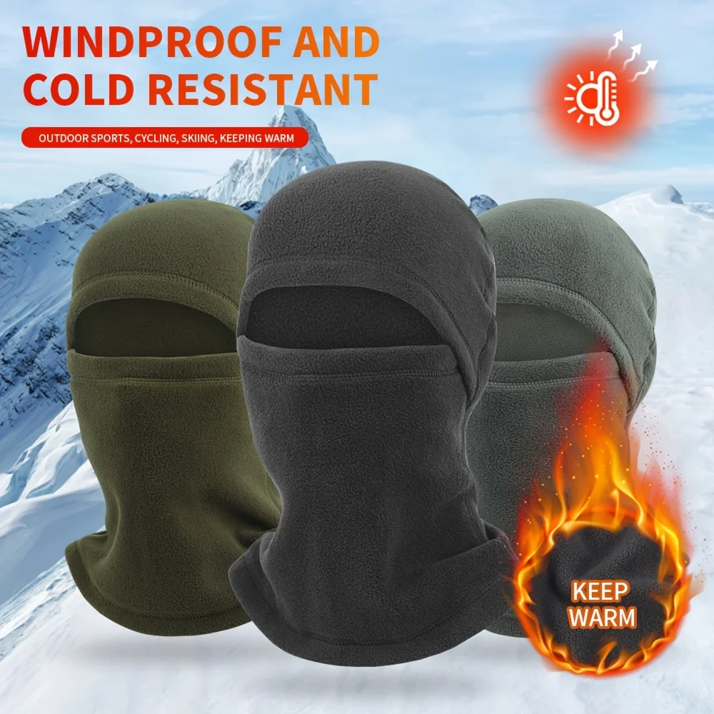 Winter-Skimaske Winddichte Gesichtsmaske für Radfahren und Wandern Warme Polar-Fleece Unisex Nackenschutz Motorrad-Mütze Schal