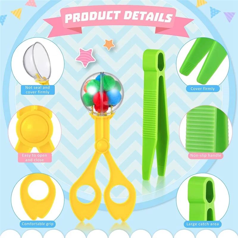 B05C-Sensorischer Behälterfüller, Feinmotor, sensorischer Behälterfüller, 2, Scheren-Aufbewahrungsbox zum Sortieren, Zählen, Training