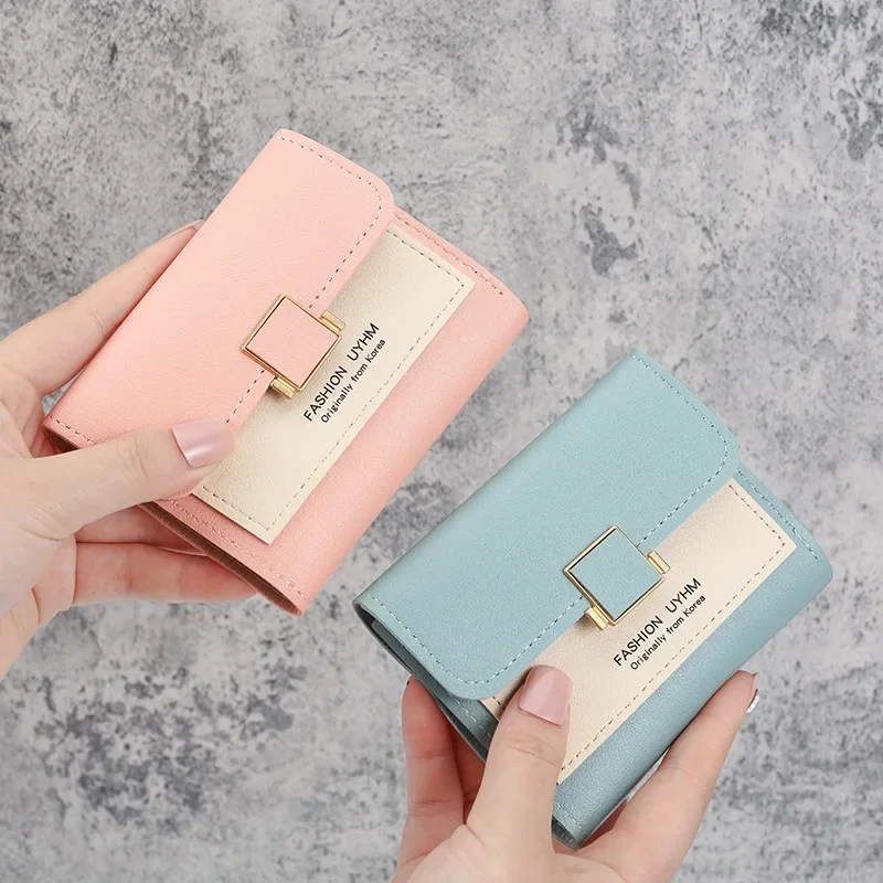 

Cute Girl Short Purse Mini Fashion Women Wallet Designer Luxury Wallet PU Leather Coin Purse Female Hasp Wallet Purse