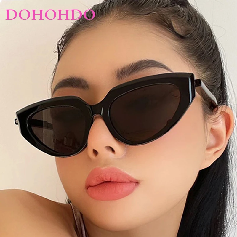 DOHOHDO Nuovo Ins Popolare Cat Eye Occhiali da sole Donna Retro Punk Grigio Lenti Occhiali da uomo Shades UV400 Luxury Brand Oculus Occhiali da sole