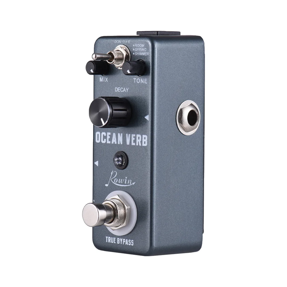 Rowin Guitar Effector Reverb Guitar Pedal Ocean Verb Room/Spring/Shimmer 3 Reverb Modes MIX/DECAY/TONE Control Knobs True Bypass