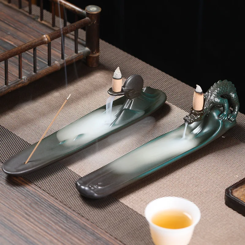 

Creative Ceramic Dual-purpose Incense Burner Home Indoor／study／office／tea Room／yoga Room Thread／Tower Incense Aromatherapy Tool