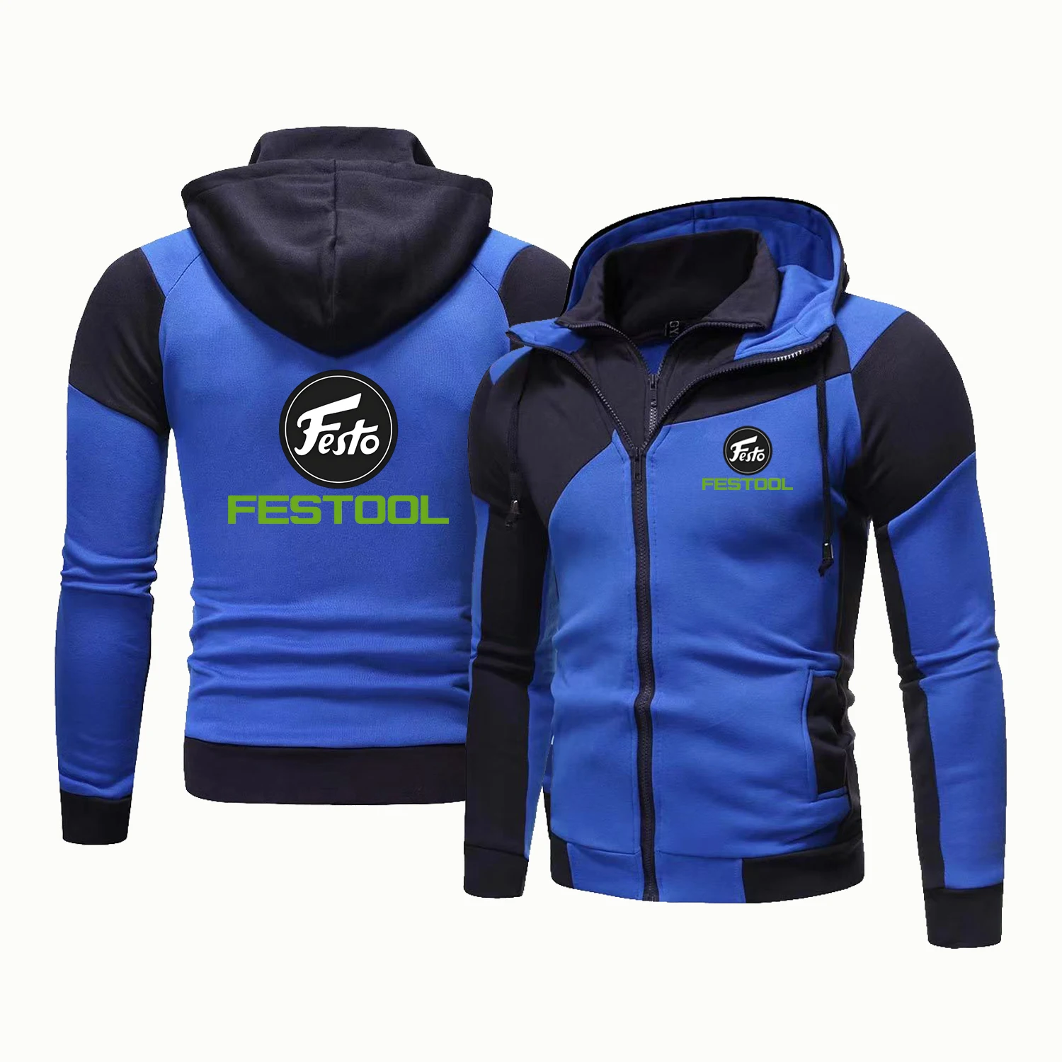 

Spring and Autumn Men's Hooded Jacket Festool Tools Printing Fashion Casual Men's Hoodie Fleece Hip Hop Men's Hooded Cardigan