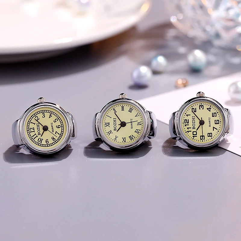 New Ring Watch Hot Selling Creative Circular Dial Alloy Shell Finger Couple Men And Women