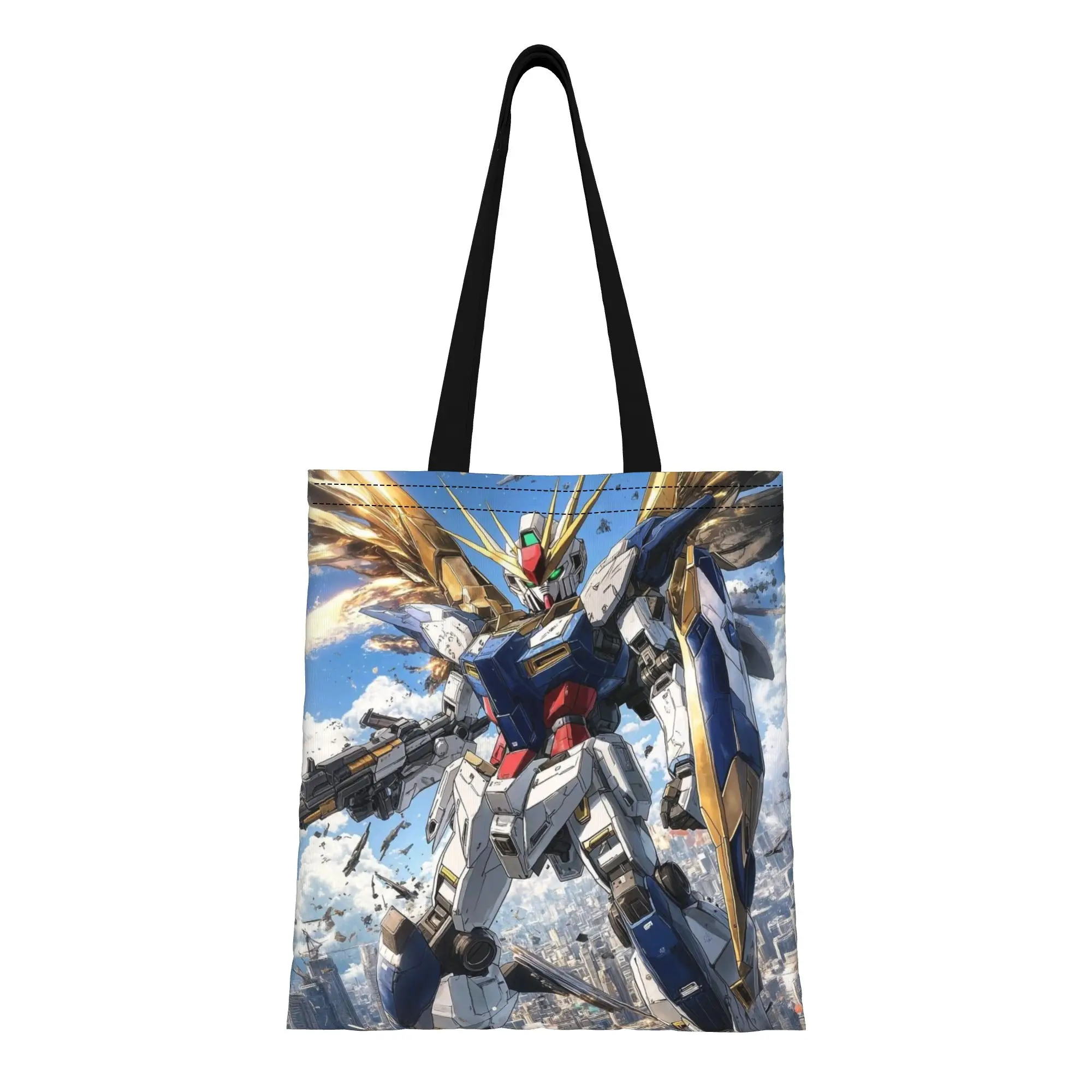 

Сезон «Снова в школу»: Robot Movies (22) — холщовая сумка-тоут Gundam, идеально подходящая для покупок, женская сумка с верхней ручкой.