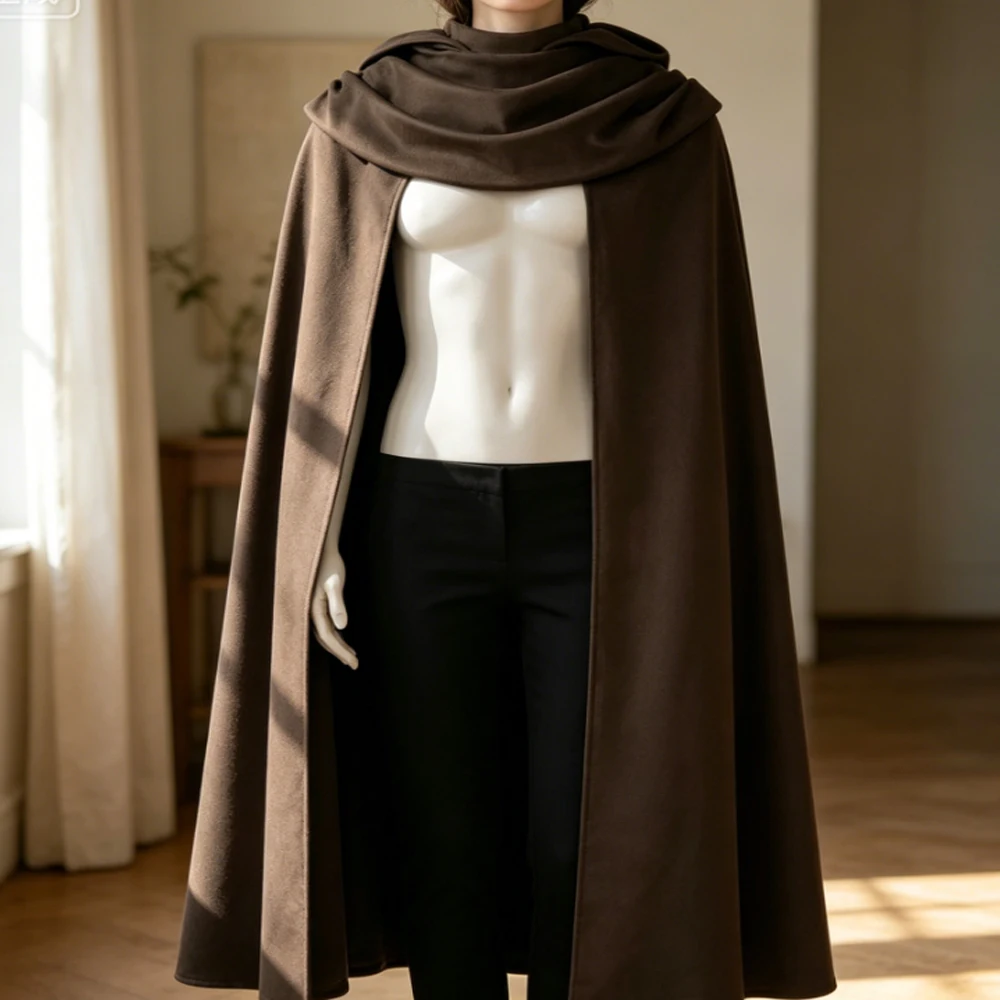 

Anime Vintage Retro Medieval Costume Cloak Hooded Knight Hunter Archer Cosplay Costume Halloween Cape Shawl Brown Black 2026