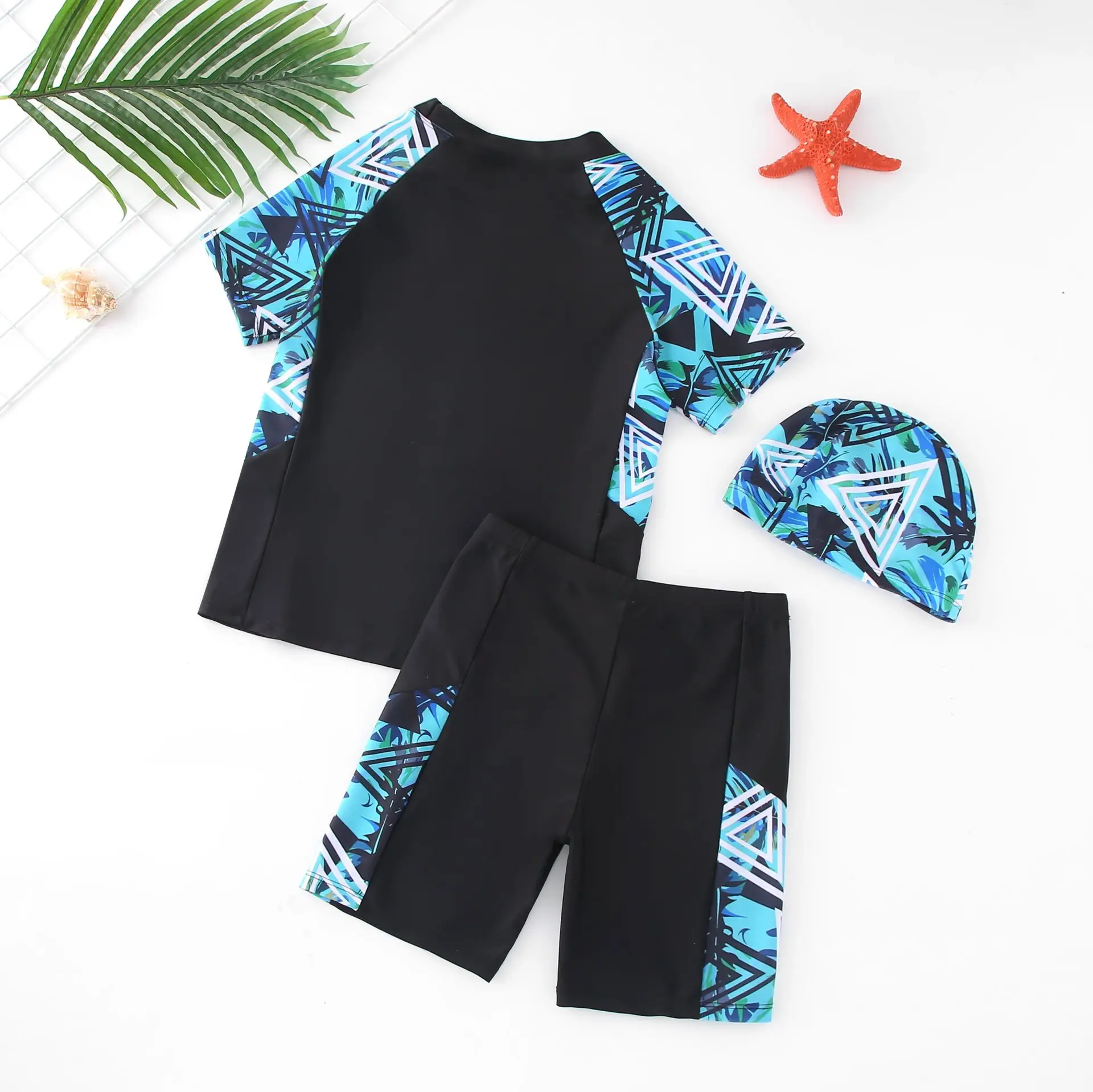 Children's Swimwear: Boys' Plus Size Professional Quick-Dry Training Swimsuit, Teenage Separate Swim Trunks, Swimwear Sets