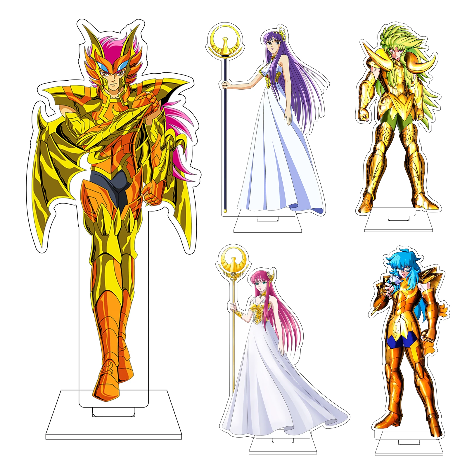 Figura Acrílica de 16 cm de Anime Saint Seiya, Base de Exhibición para Cosplay, Phantasos Sasha Hasgard Saori Kido, Adornos, Regalos