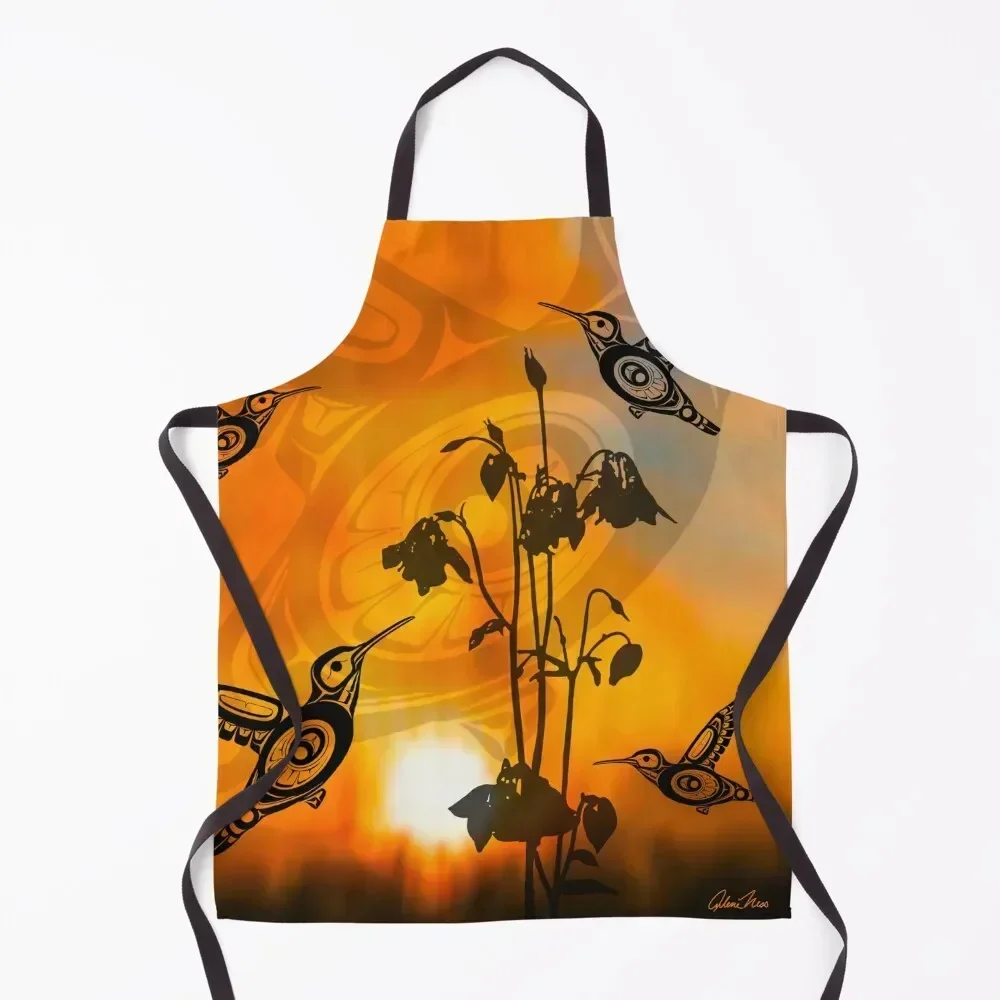 

Hummingbirds at sunset Apron kindergarten teacher Women's Kitchen Men's Kitchen chef for man Apron