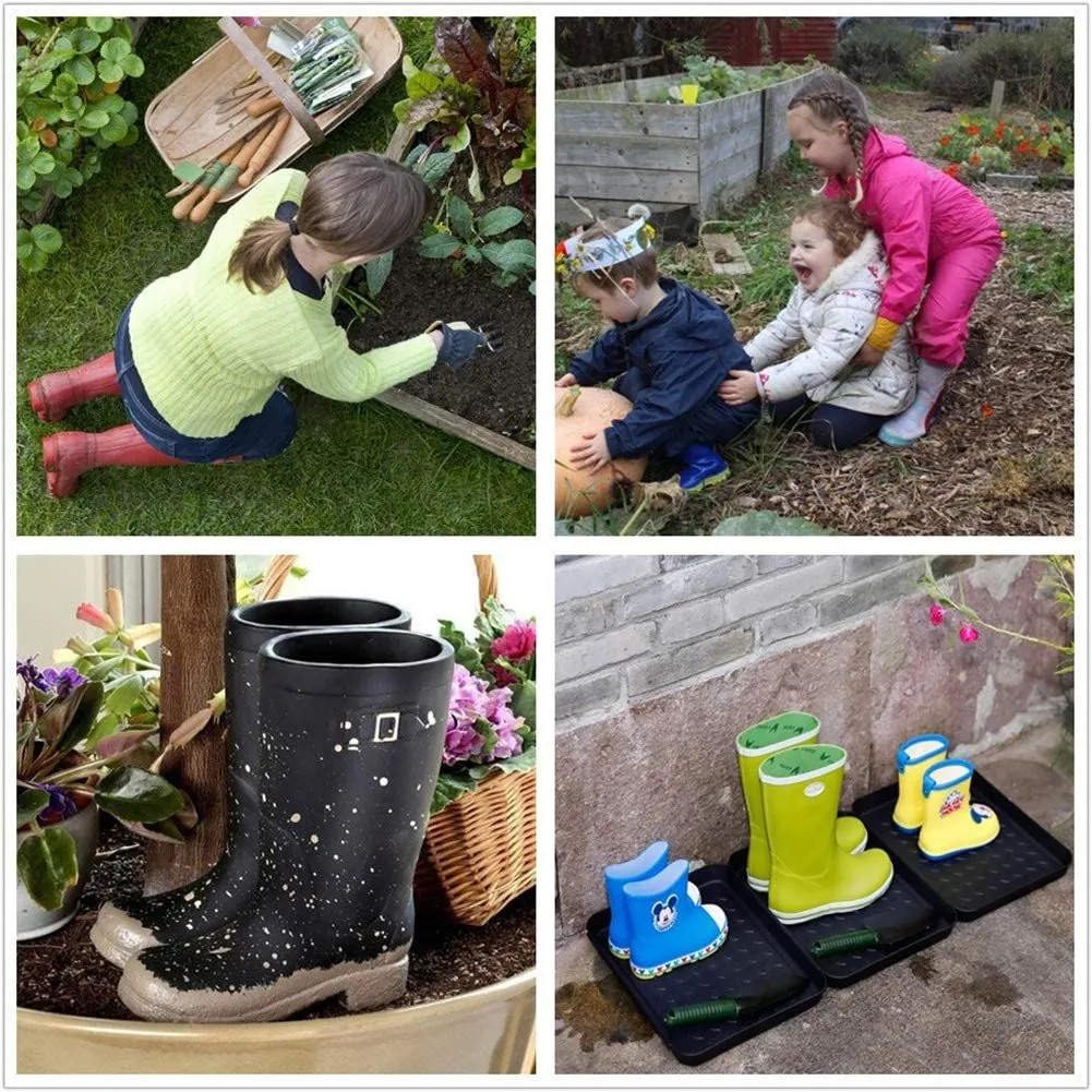 3PCS Boot Tray Heavy Duty Shoe Mat Trays,Storage Tray,Dog Bowl or Cat Bowl Mats Trap Mud to Protect Floor 13.7X10.8 Inch