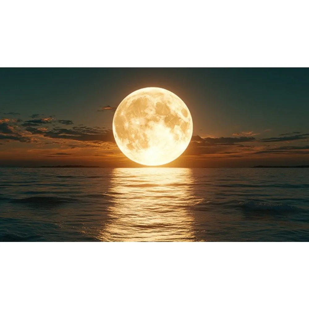 

500/1000/1200/2000PCS Puzzle Sunset Over The Ocean, Full Moon and Waves Jigsaw Suitable for Beginners Leisure and Entertainment